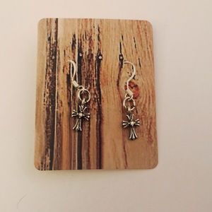 SOLD!!! Mini-Cross Earrings on Sterling Silver hooks